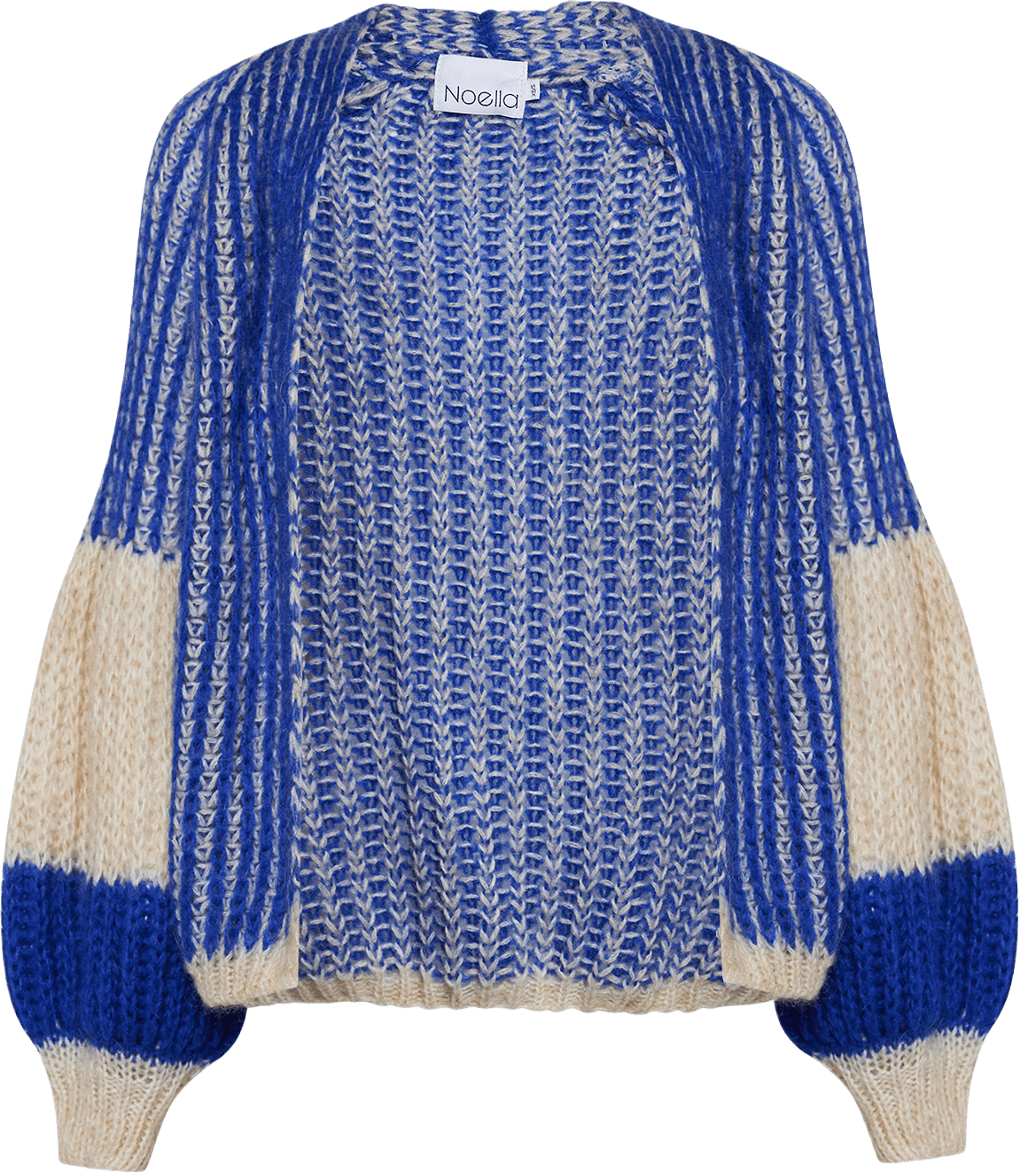 Liana Knit Cardigan - Cream/cobalt Blue