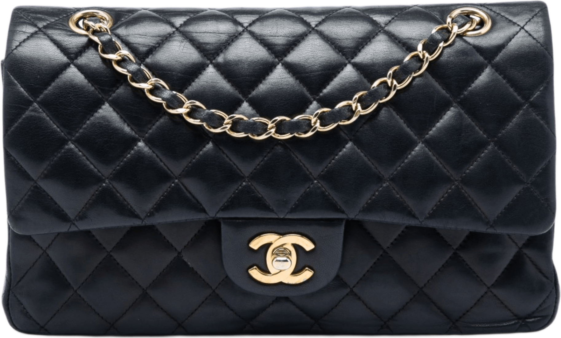 Chanel Medium Classic Lambskin Double Flap, från Luxclusif, i färgen svart.