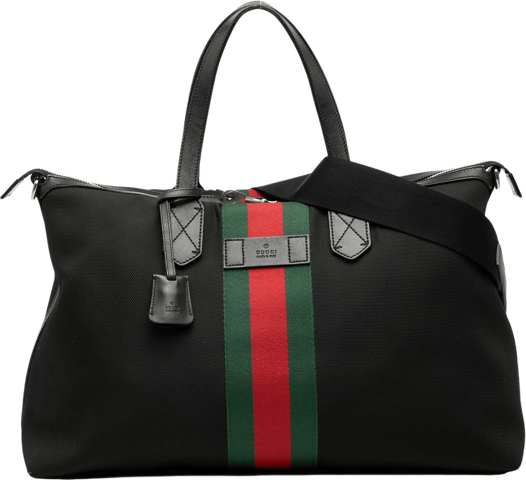 Gucci Techno Canvas Web Travel Bag, från Luxclusif, i färgen black.