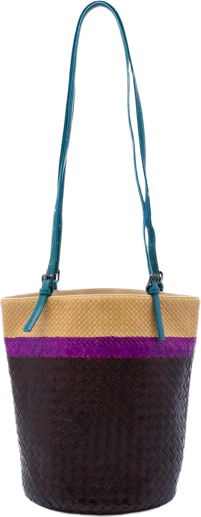 Bottega Veneta Nappa Intrecciato Acquarello Bucket Bag, från Luxclusif, i färgen brun.