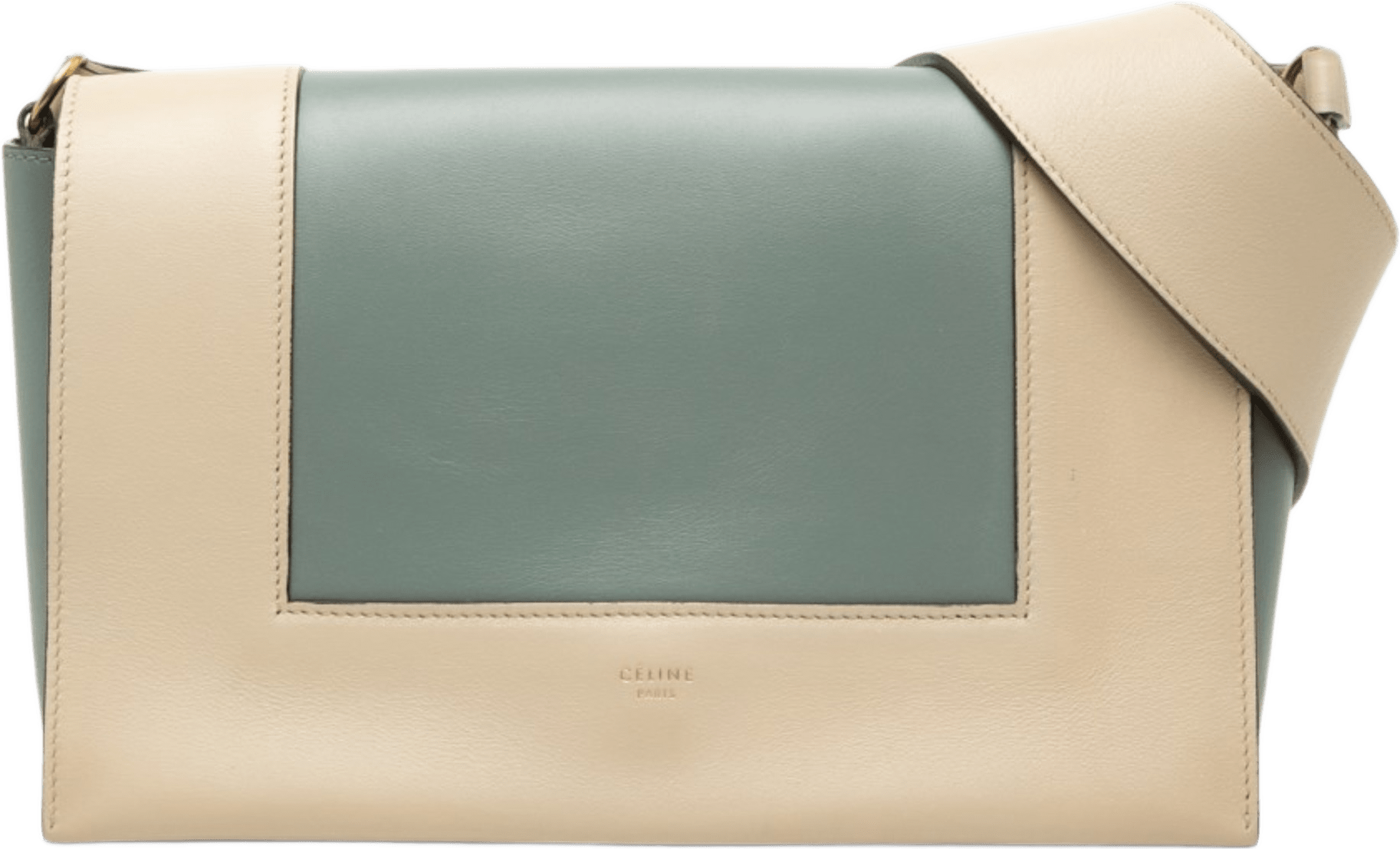 Celine Medium Shiny Smooth Calfskin Frame Shoulder Bag, från Luxclusif, i färgen blå.