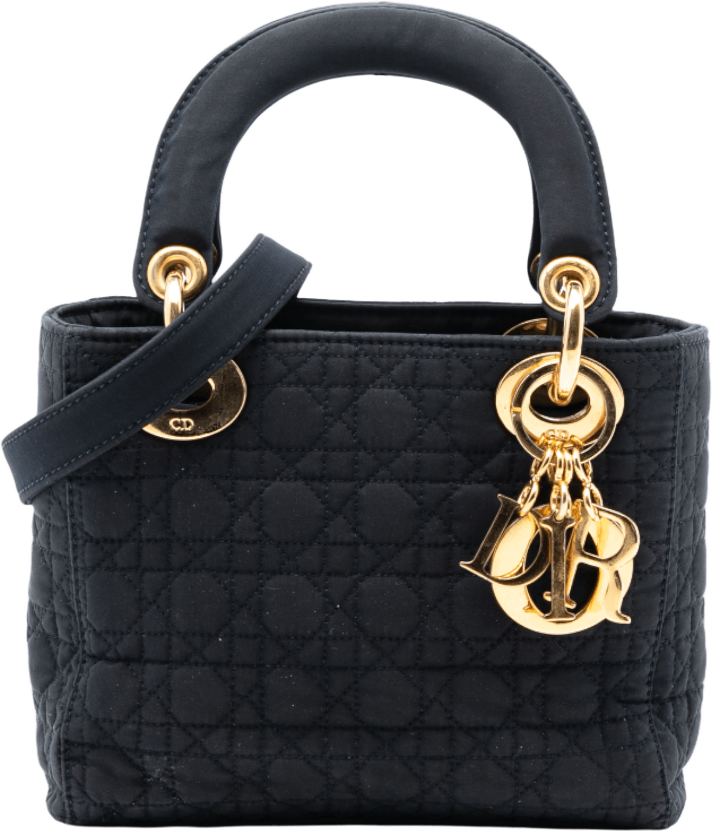 Dior Mini Nylon Cannage Lady Dior, från Luxclusif, i färgen black.