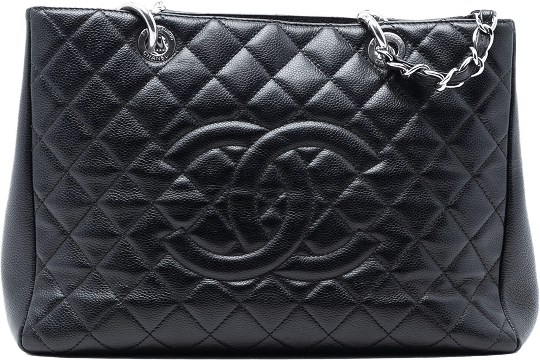 Chanel Caviar Grand Shopping Tote, från Luxclusif, i färgen black.