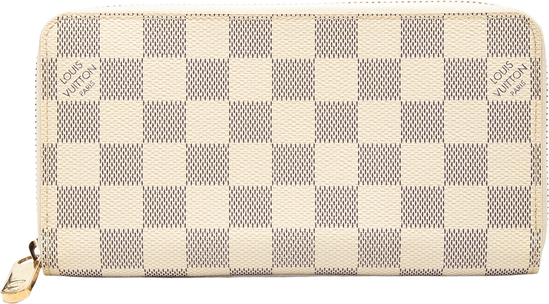 Louis Vuitton Damier Azur Zippy Wallet, från Luxclusif, i färgen white.