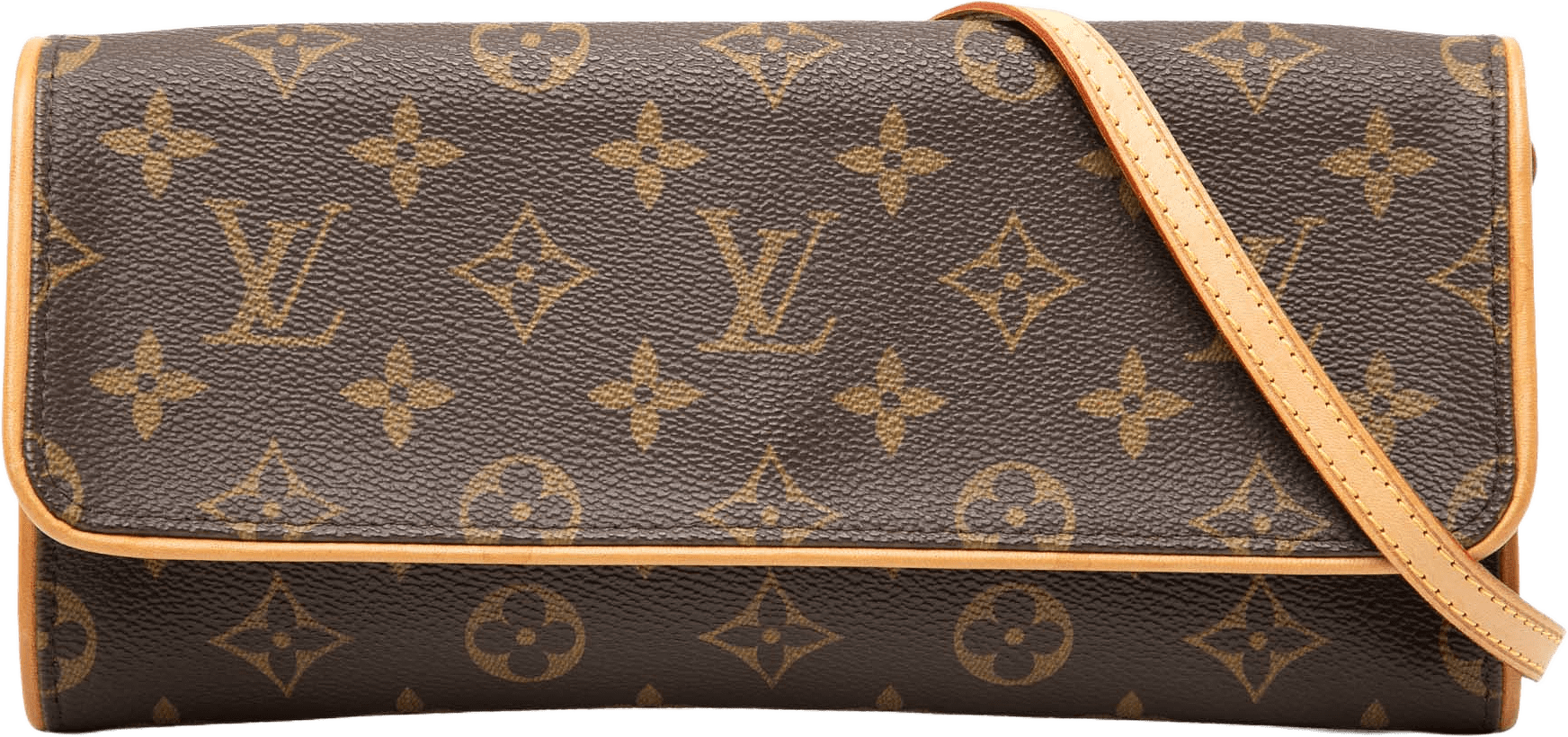 Louis Vuitton Monogram Pochette Twin Gm, från Luxclusif, i färgen brown.