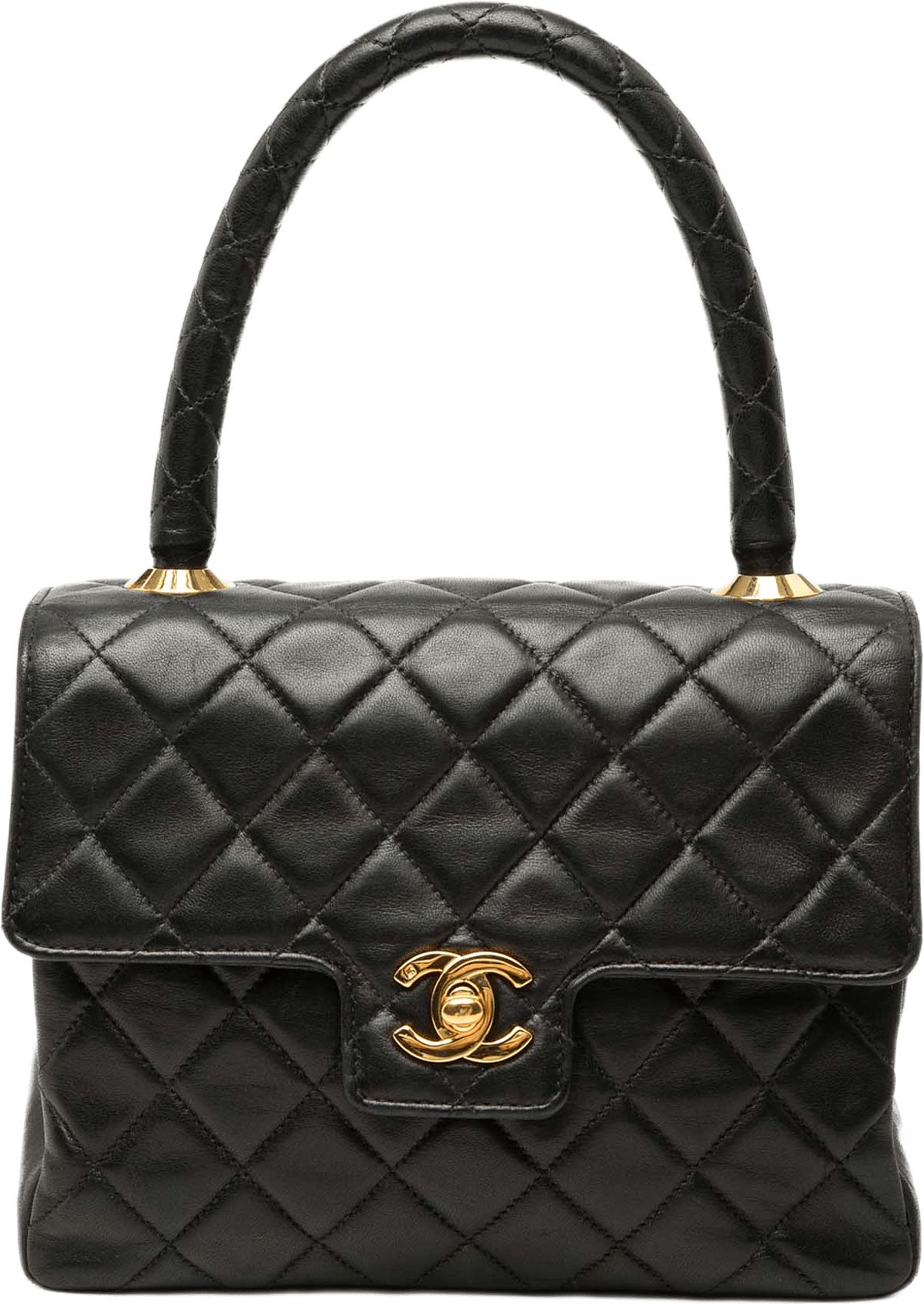 Chanel Small Lambskin Kelly Top Handle Bag, från Luxclusif, i färgen svart.