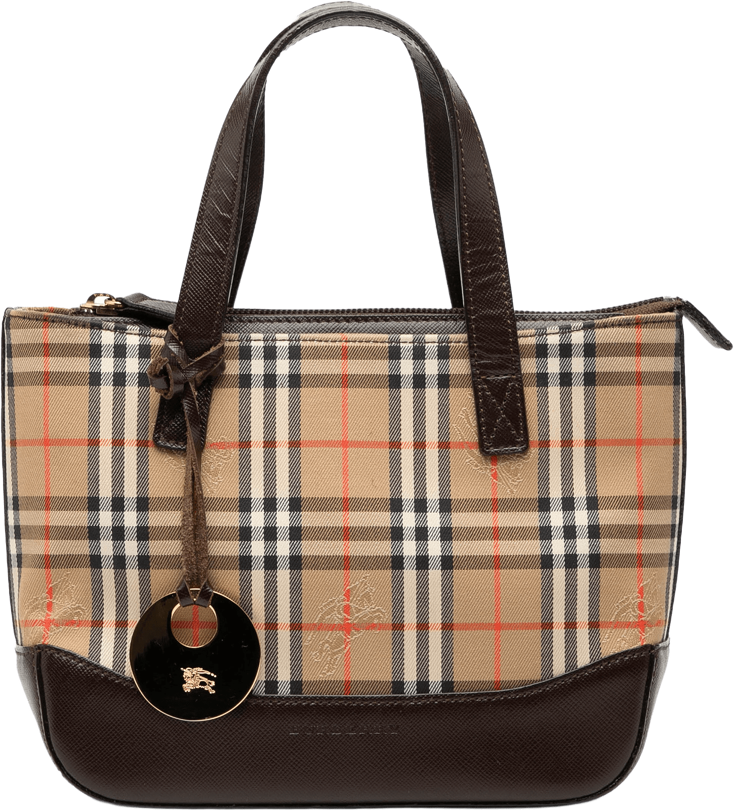 Burberry Haymarket Check Canvas Tote, från Luxclusif, i färgen beige.