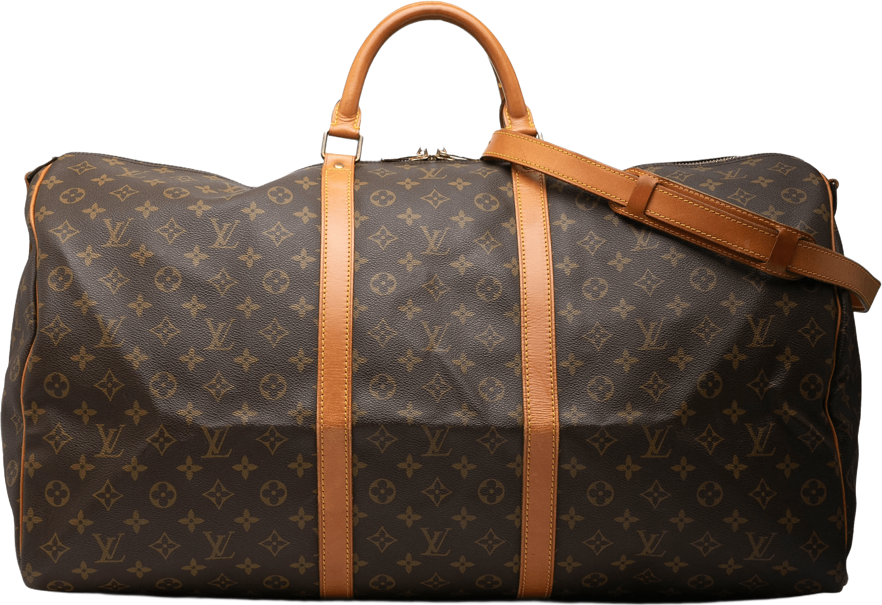 Louis Vuitton Monogram Keepall Bandouliere 60, från Luxclusif, i färgen brown.