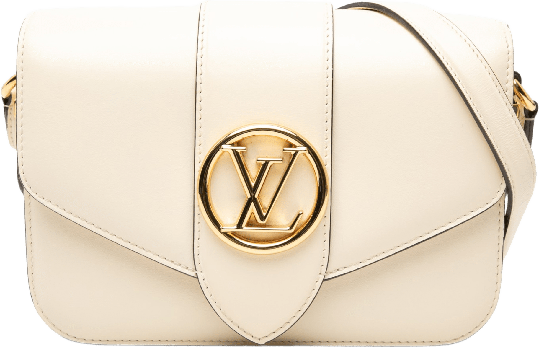 Louis Vuitton Calfskin Lv Pont 9 Soft Mm, från Luxclusif, i färgen vit.