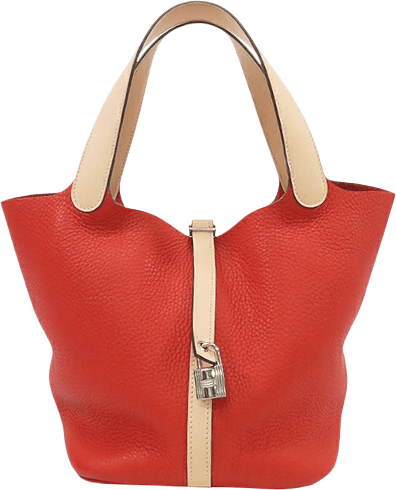 Hermès Bicolor Clemence And Swift Picotin Lock 22, från Luxclusif, i färgen red.