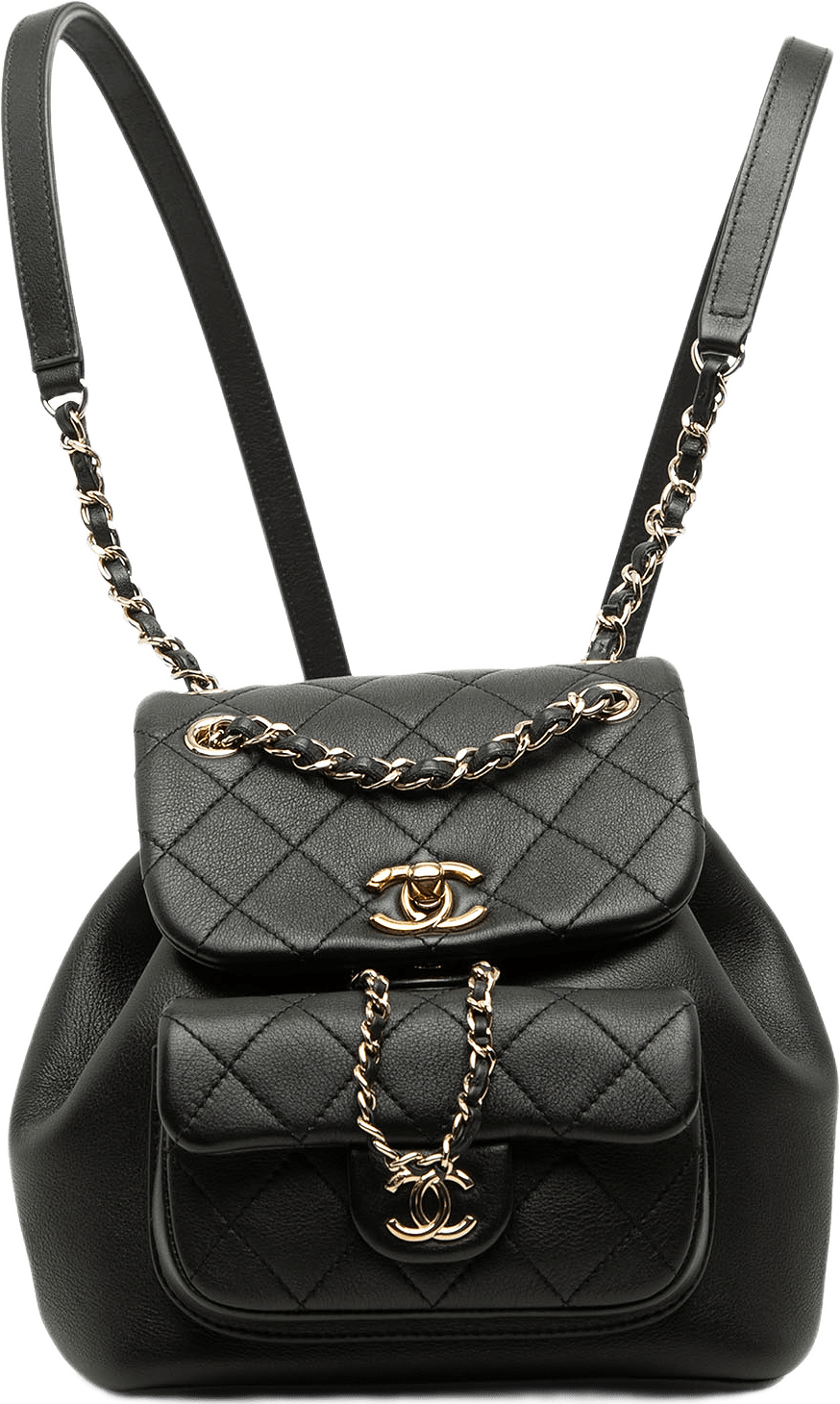 Chanel Small Lambskin Duma Backpack, från Luxclusif, i färgen svart.