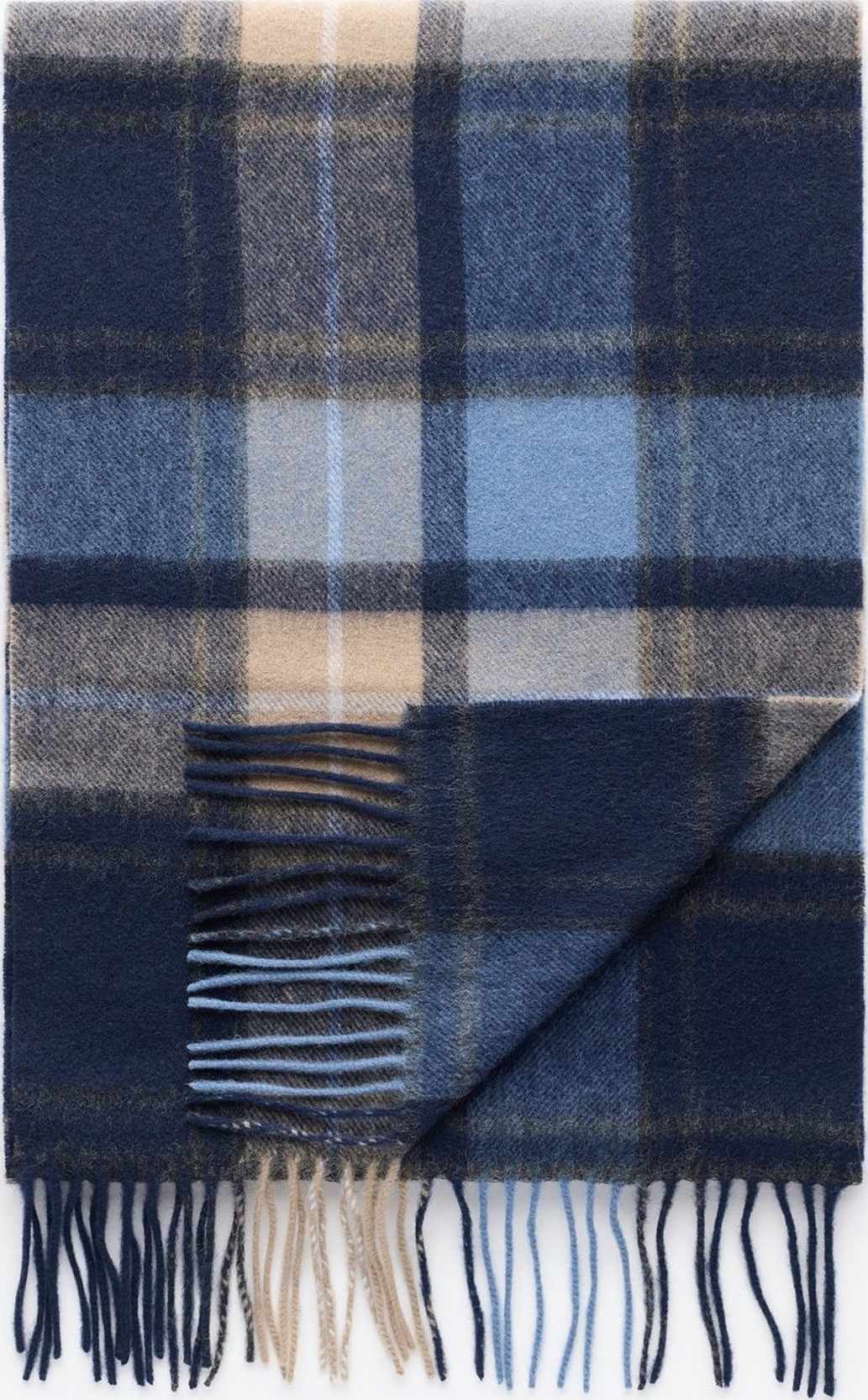Wool Check Winter Scarf, från John Henric, i färgen blue.