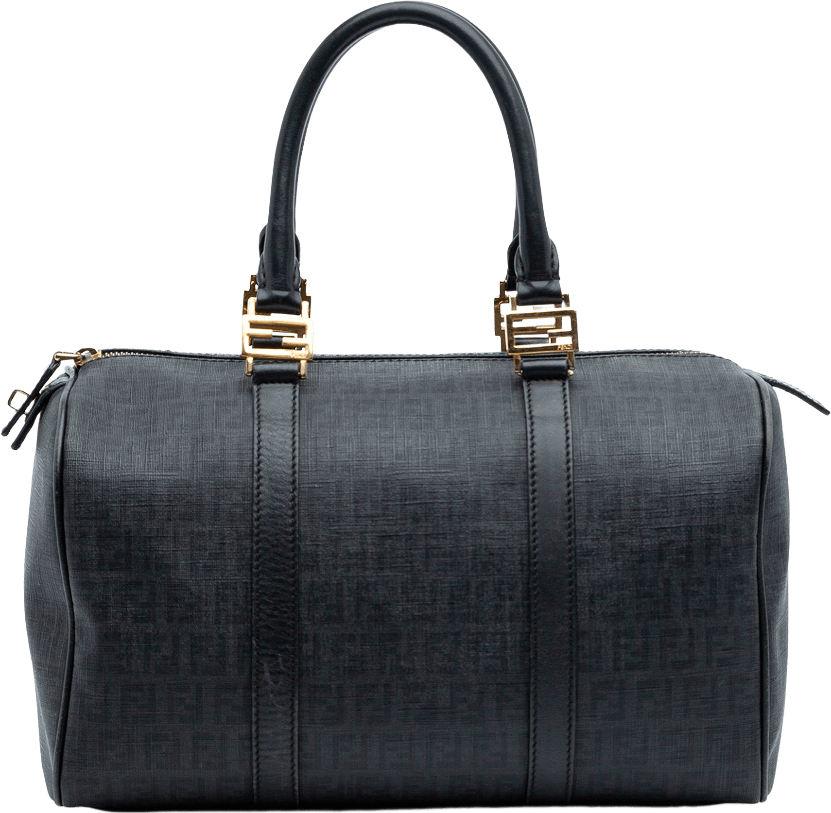 Fendi Zucchino Spalmati Boston Bag, från Luxclusif, i färgen black.