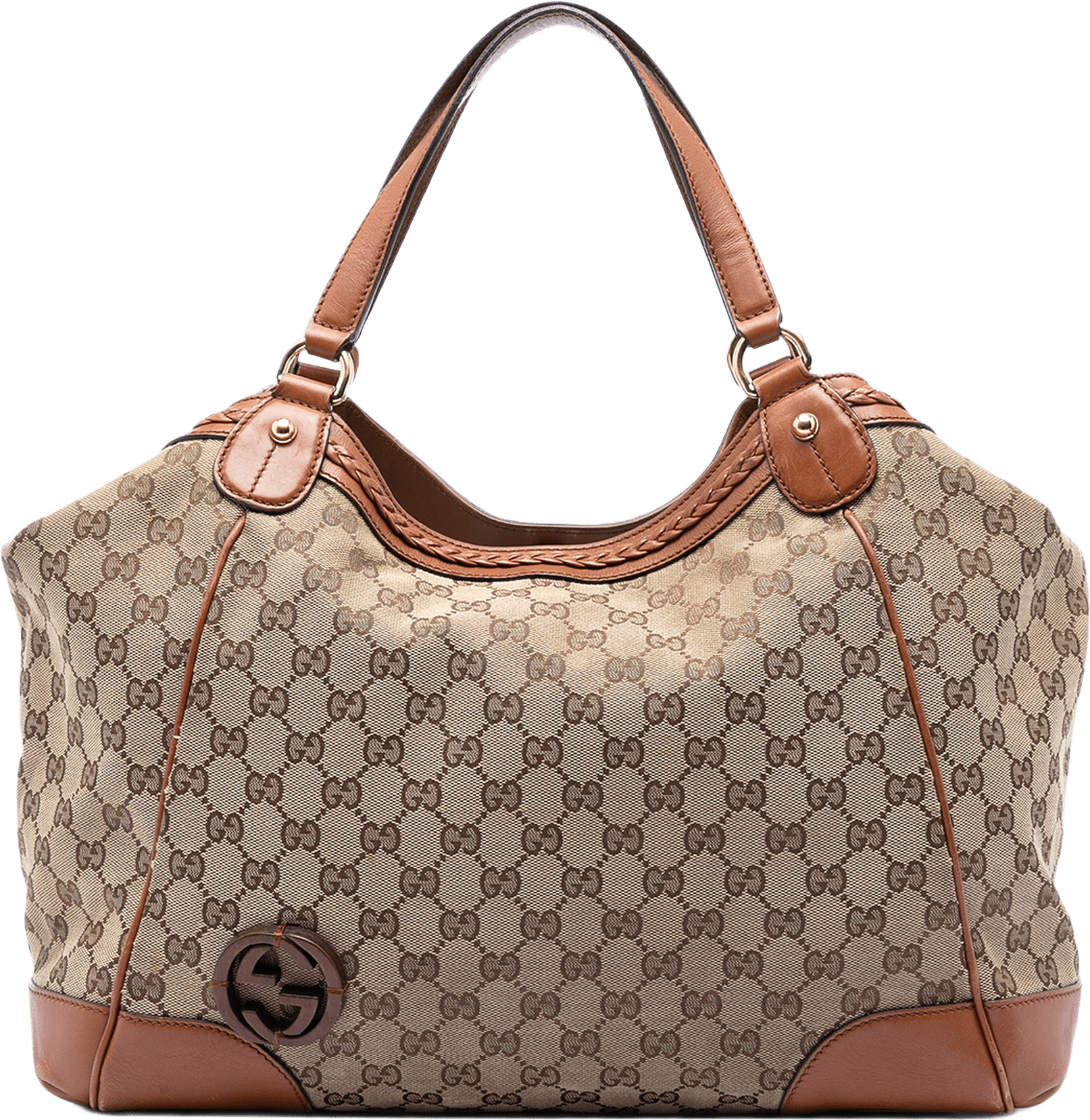 Gucci Medium Gg Canvas Brick Lane Tote, från Luxclusif, i färgen beige.