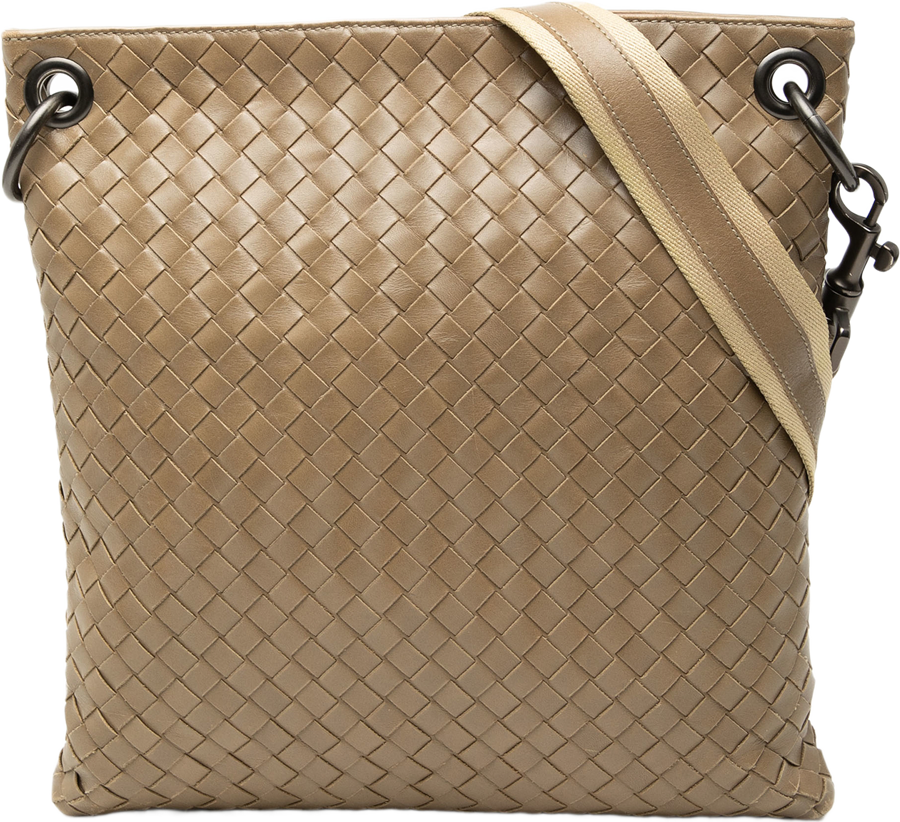 Bottega Veneta Nappa Intrecciato Crossbody, från Luxclusif, i färgen light brown.