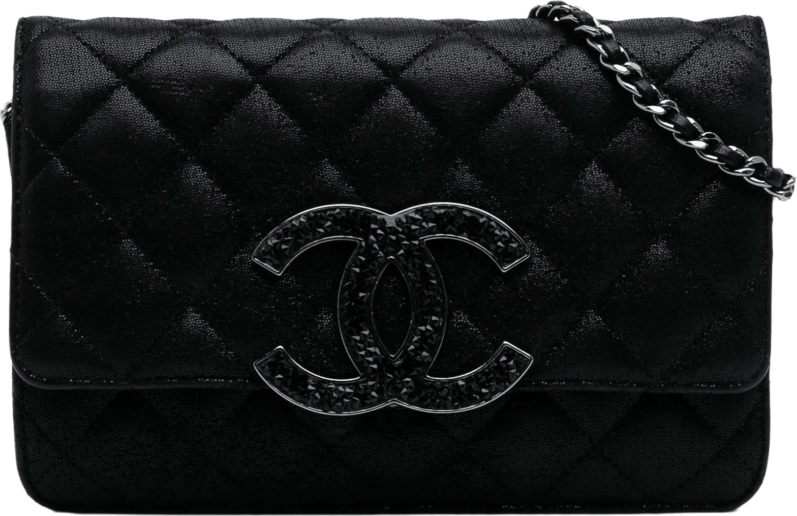Chanel Iridescent Caviar Crystal Cc Wallet On Chain
