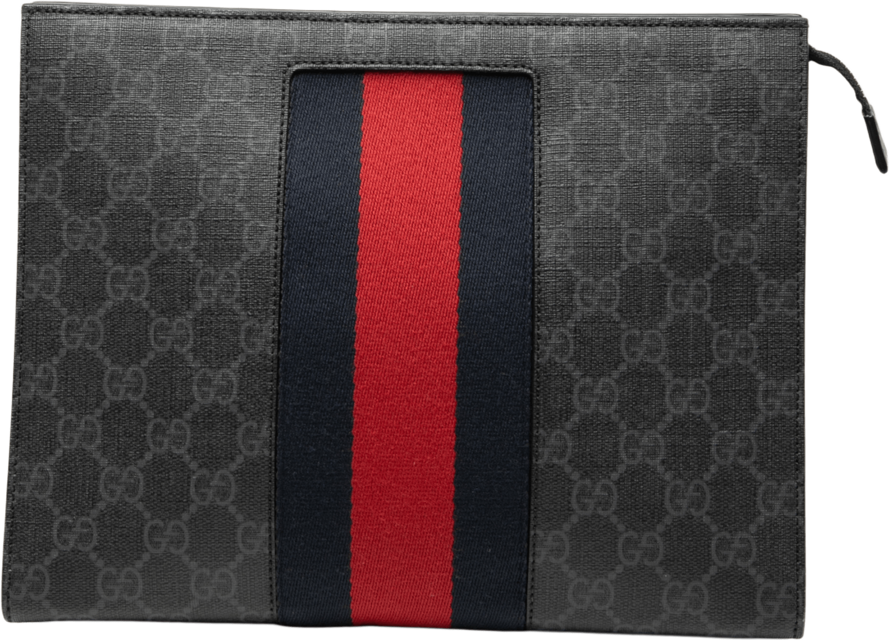 Gucci Gg Supreme Web Clutch, från Luxclusif, i färgen black.