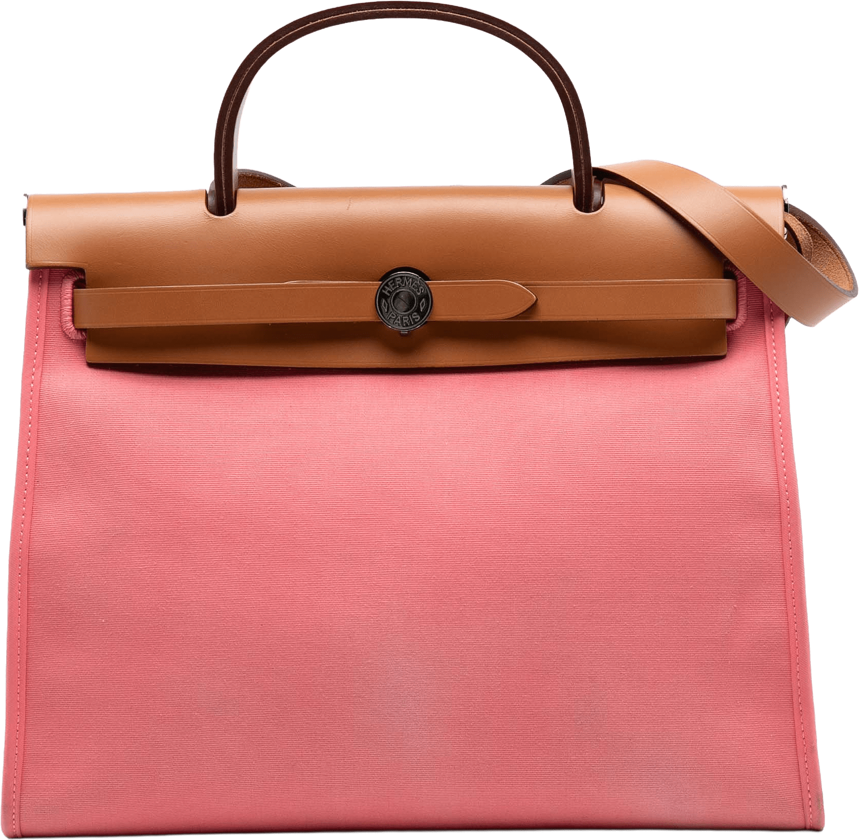 Hermès Toile Herbag Zip 31, från Luxclusif, i färgen salmon.