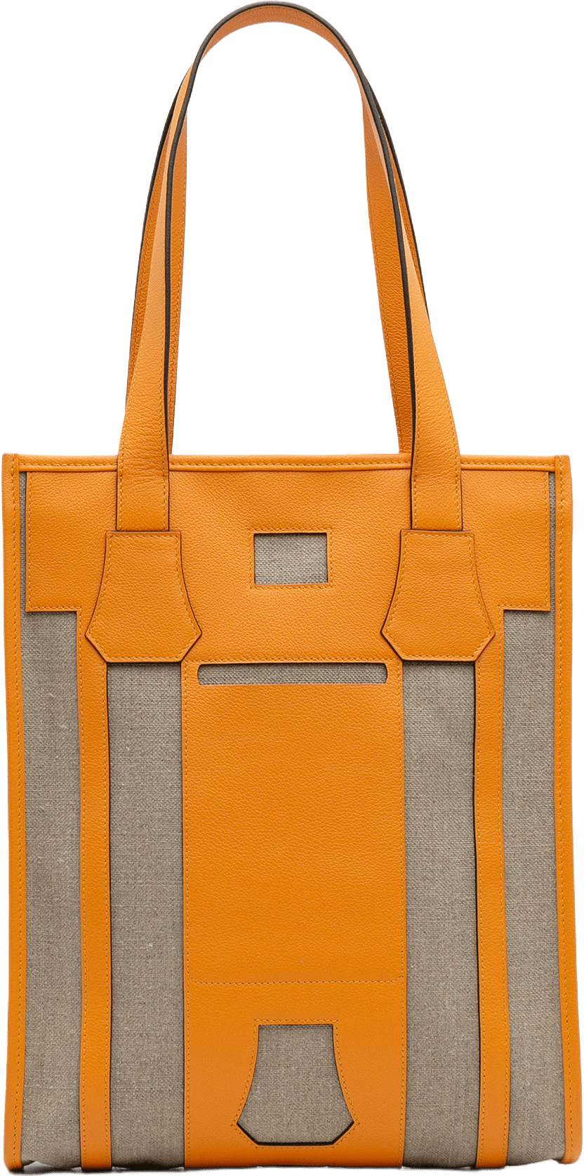 Hermès Evergrain And Toile Petit H Bell Tote, från Luxclusif, i färgen mustard.