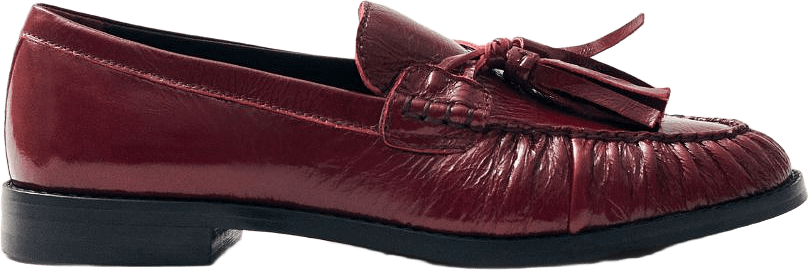 Marietta Onix Burgundy Leather Loafers, från Alohas, i färgen onix burgundy.