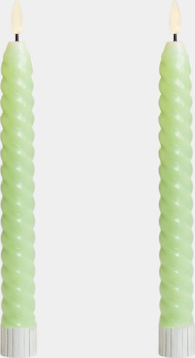 Vega Led-vridet Koniskt Ljus 22 Cm 2 St, från Led Nordic, i färgen mynta.