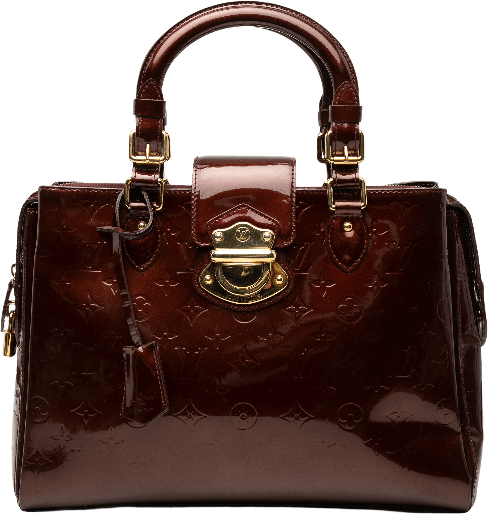 Louis Vuitton Monogram Vernis Melrose Avenue, från Luxclusif, i färgen burgundy.