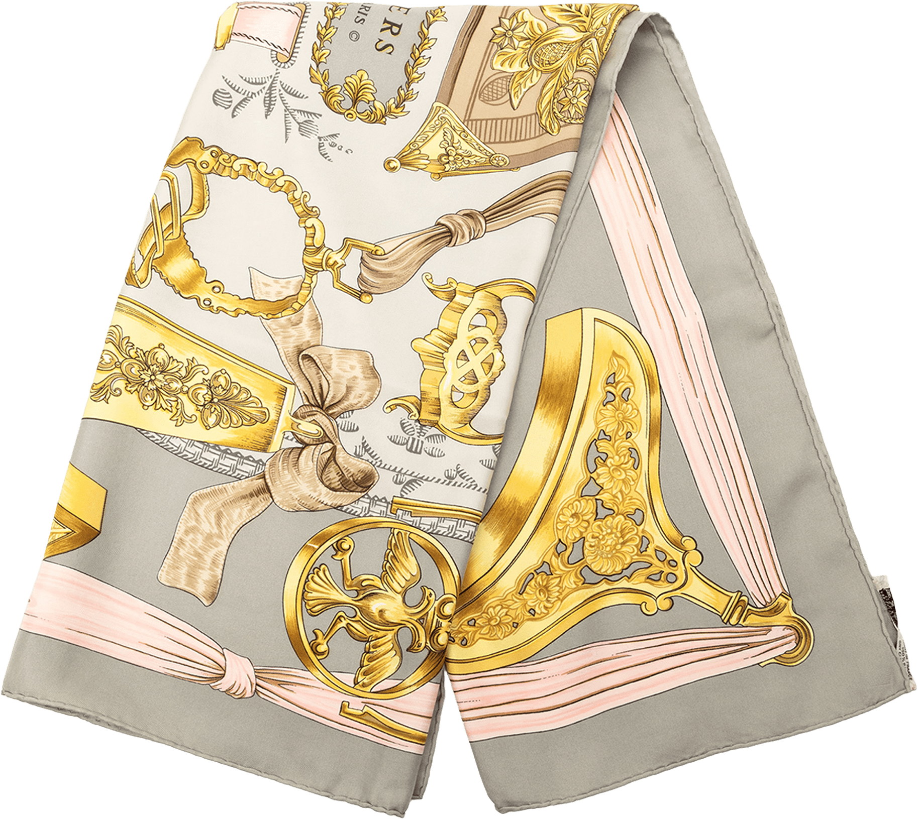 Hermès Etriers Silk Scarf, från Luxclusif, i färgen gray.