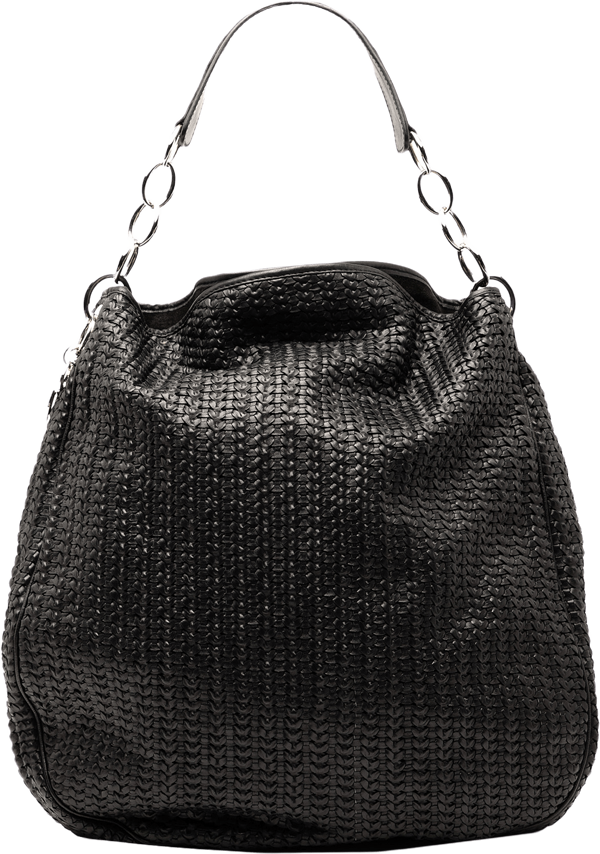 Dior Woven Lambskin Soft Lady Dior Hobo, från Luxclusif, i färgen black.