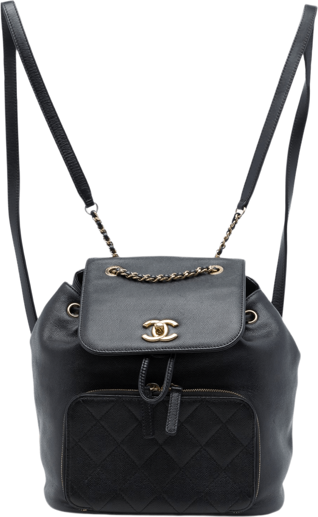 Chanel Caviar Business Affinity Backpack, från Luxclusif, i färgen svart.