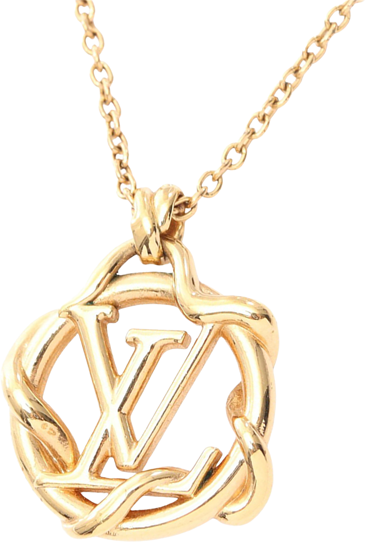 Louis Vuitton Gold Plated Garden Louise Necklace, från Luxclusif, i färgen gold.