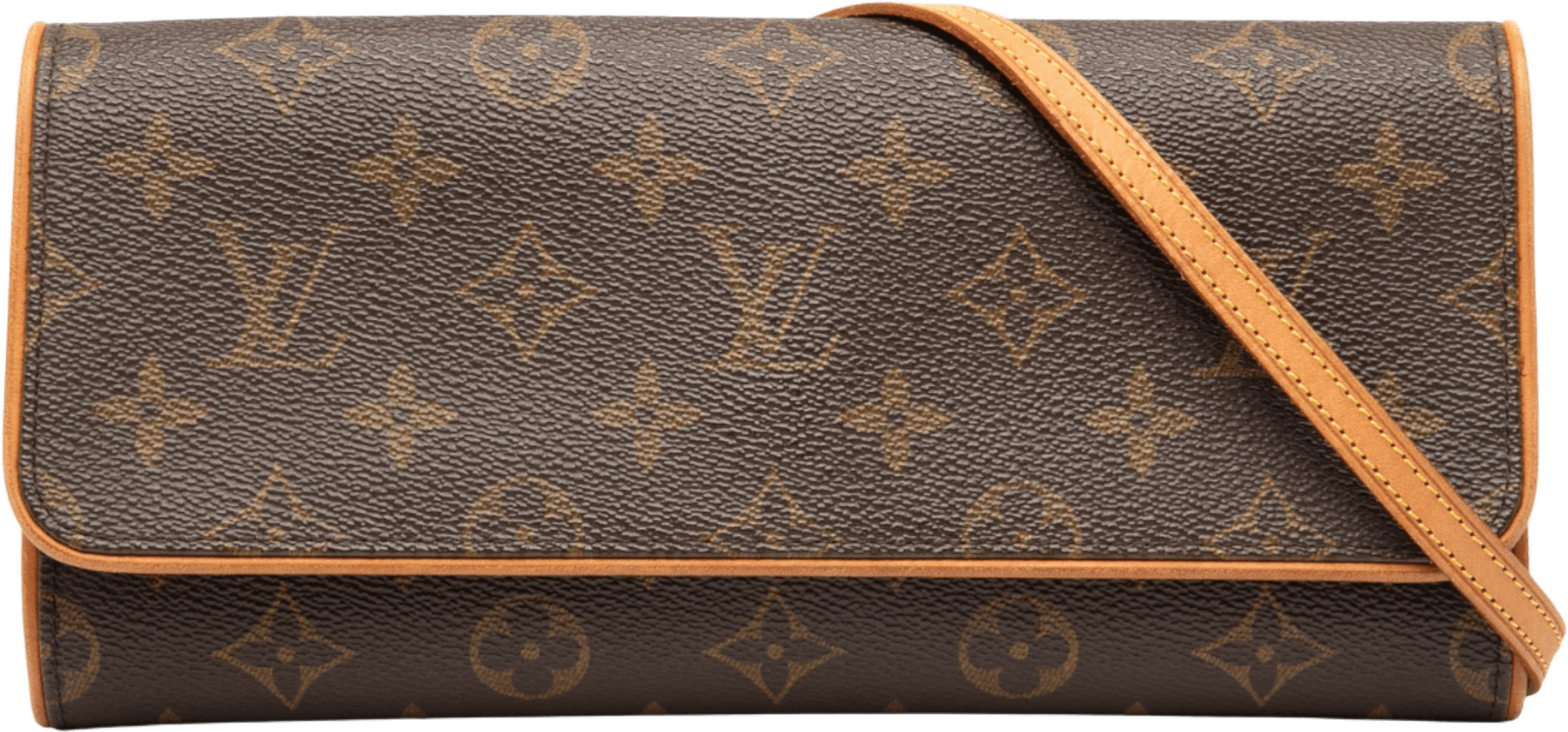Louis Vuitton Monogram Pochette Twin Gm, från Luxclusif, i färgen brown.