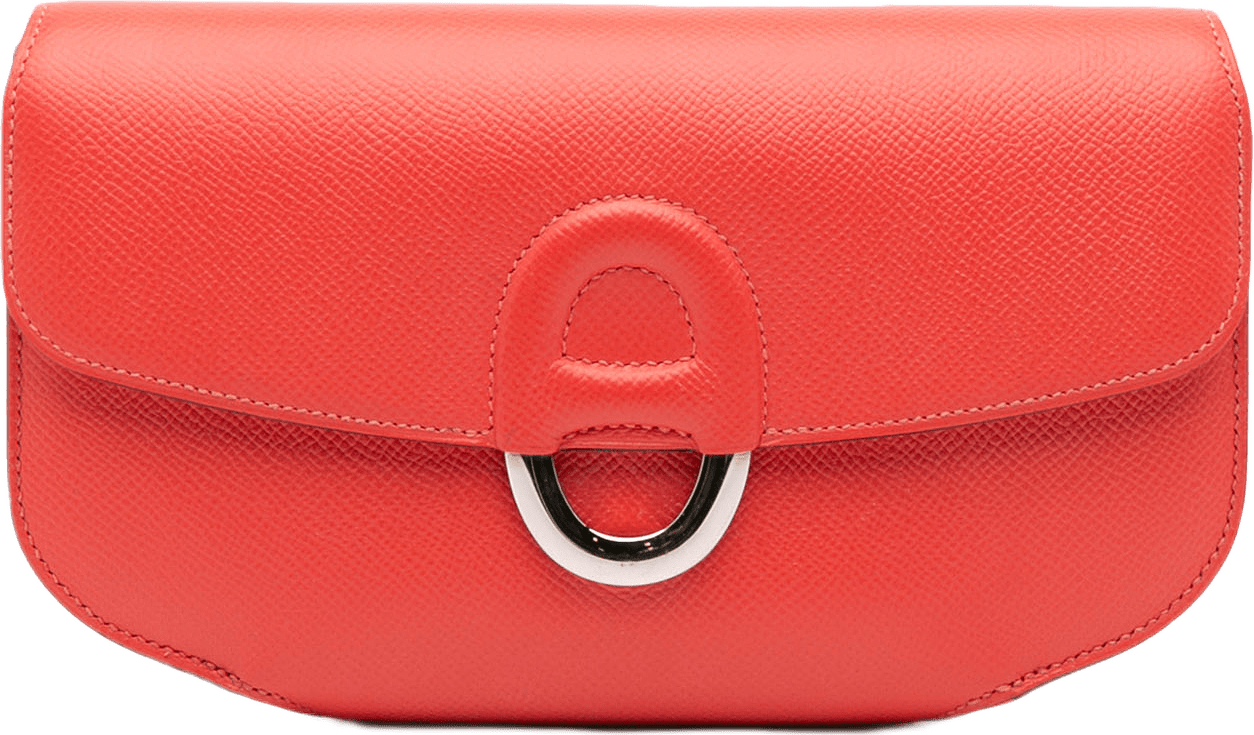 Hermès Epsom Cherche Midi Clutch 22, från Luxclusif, i färgen red.