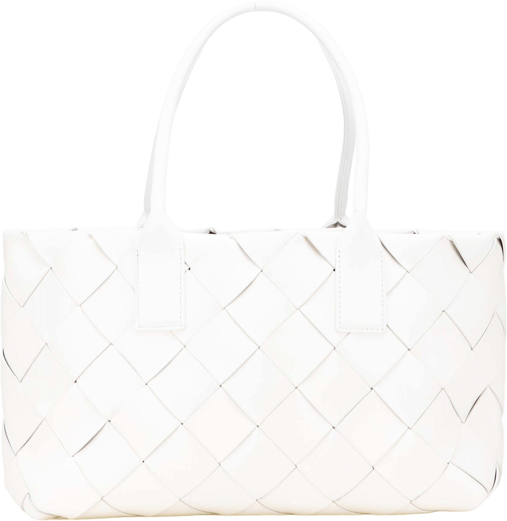 Bottega Veneta Small Lambskin Intrecciato Cabat Tote, från Luxclusif, i färgen white.