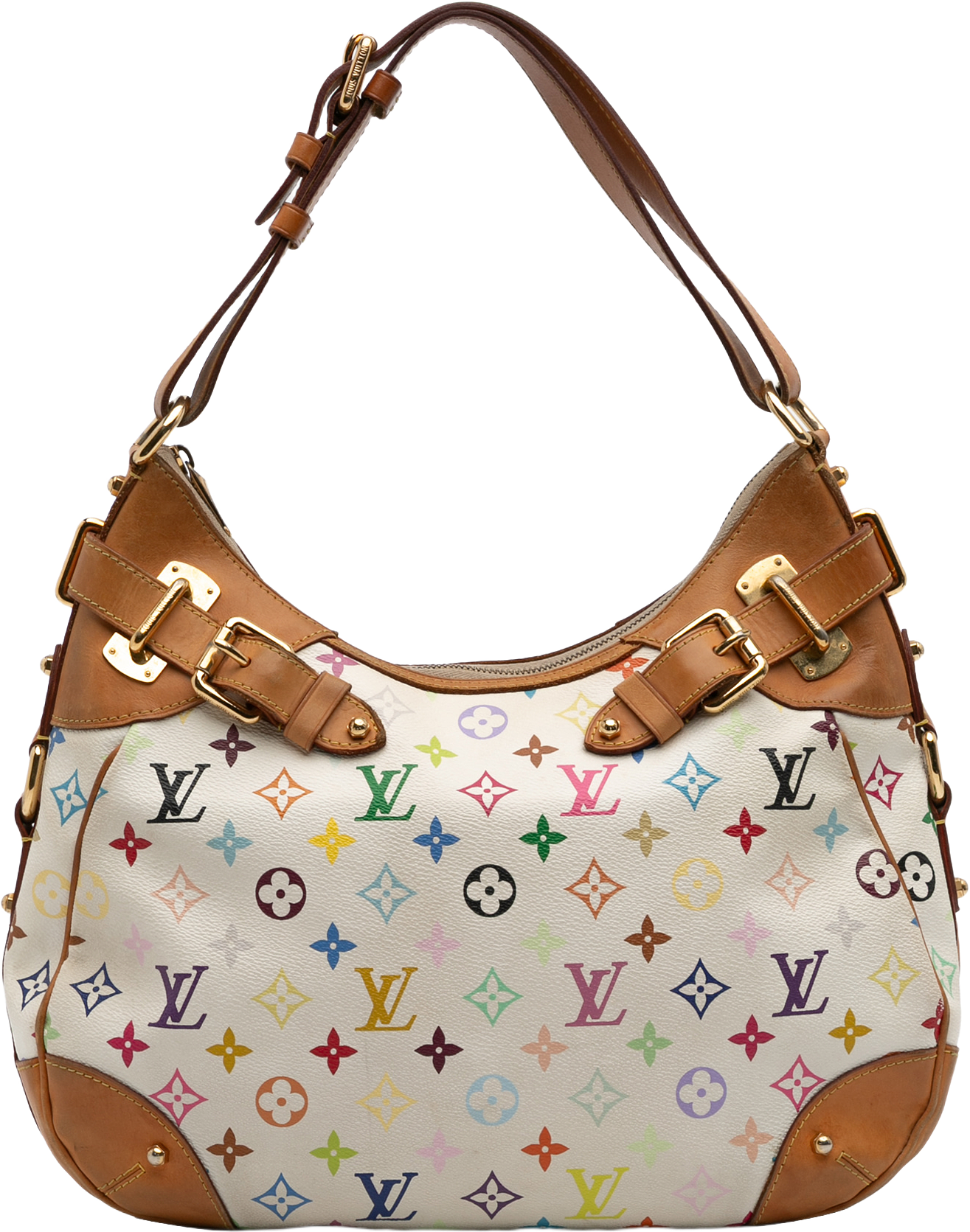 Louis Vuitton Monogram Multicolore Greta, från Luxclusif, i färgen white.