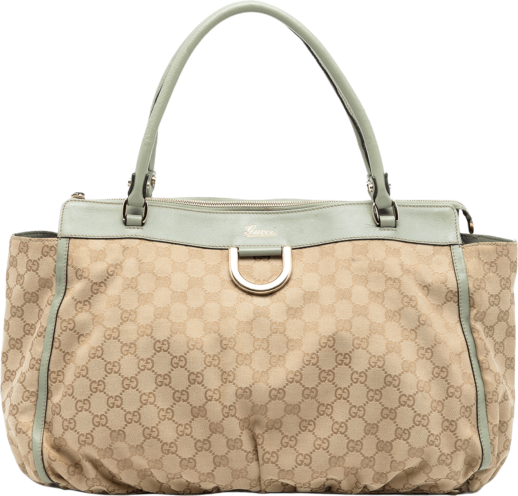 Gucci Gg Canvas Abbey D Ring Tote, från Luxclusif, i färgen beige.