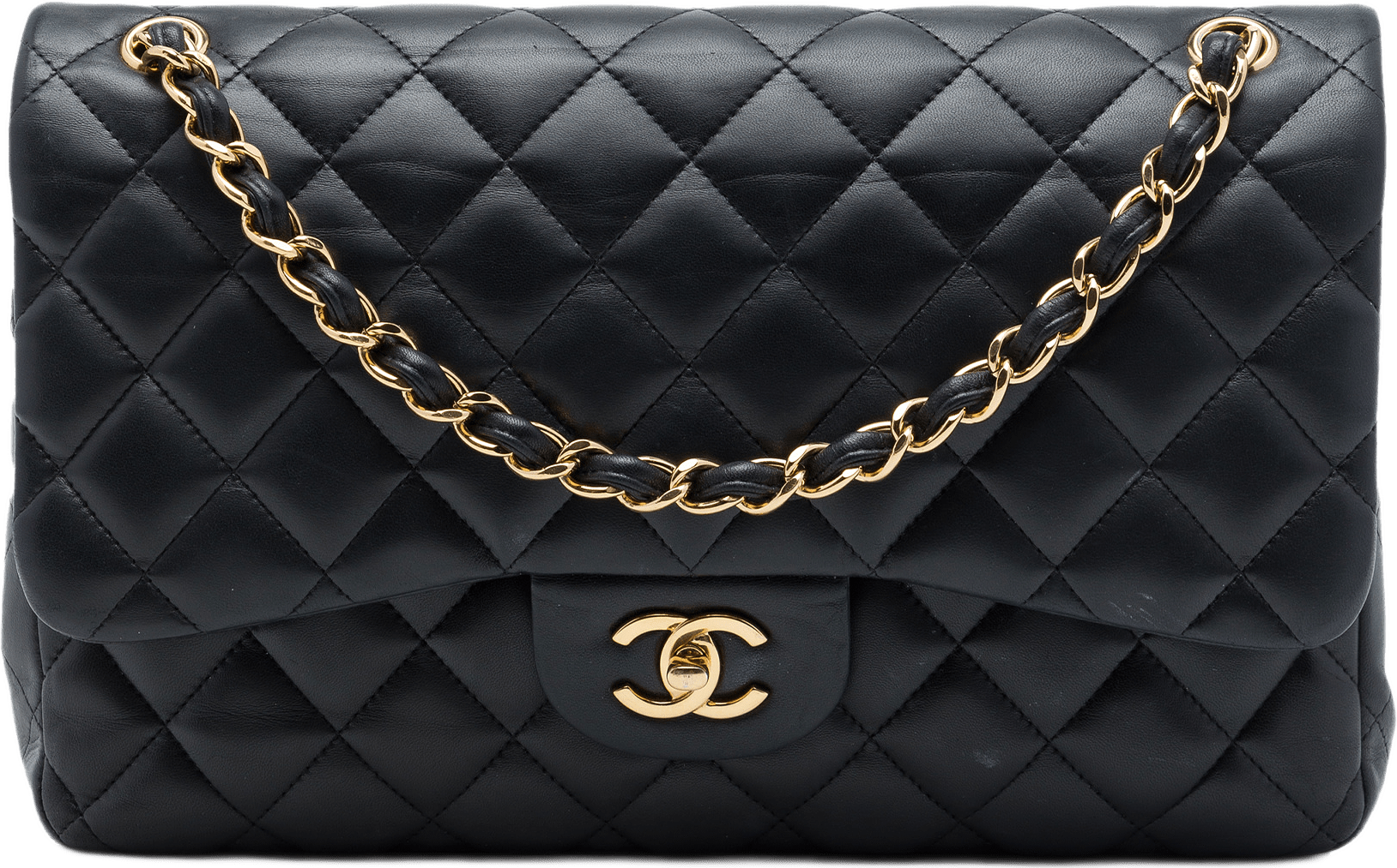 Chanel Jumbo Classic Lambskin Double Flap, från Luxclusif, i färgen svart.