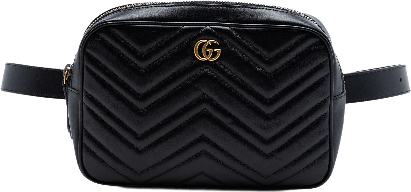 Gucci Gg Marmont Square Matelasse Leather Belt Bag, från Luxclusif, i färgen black.
