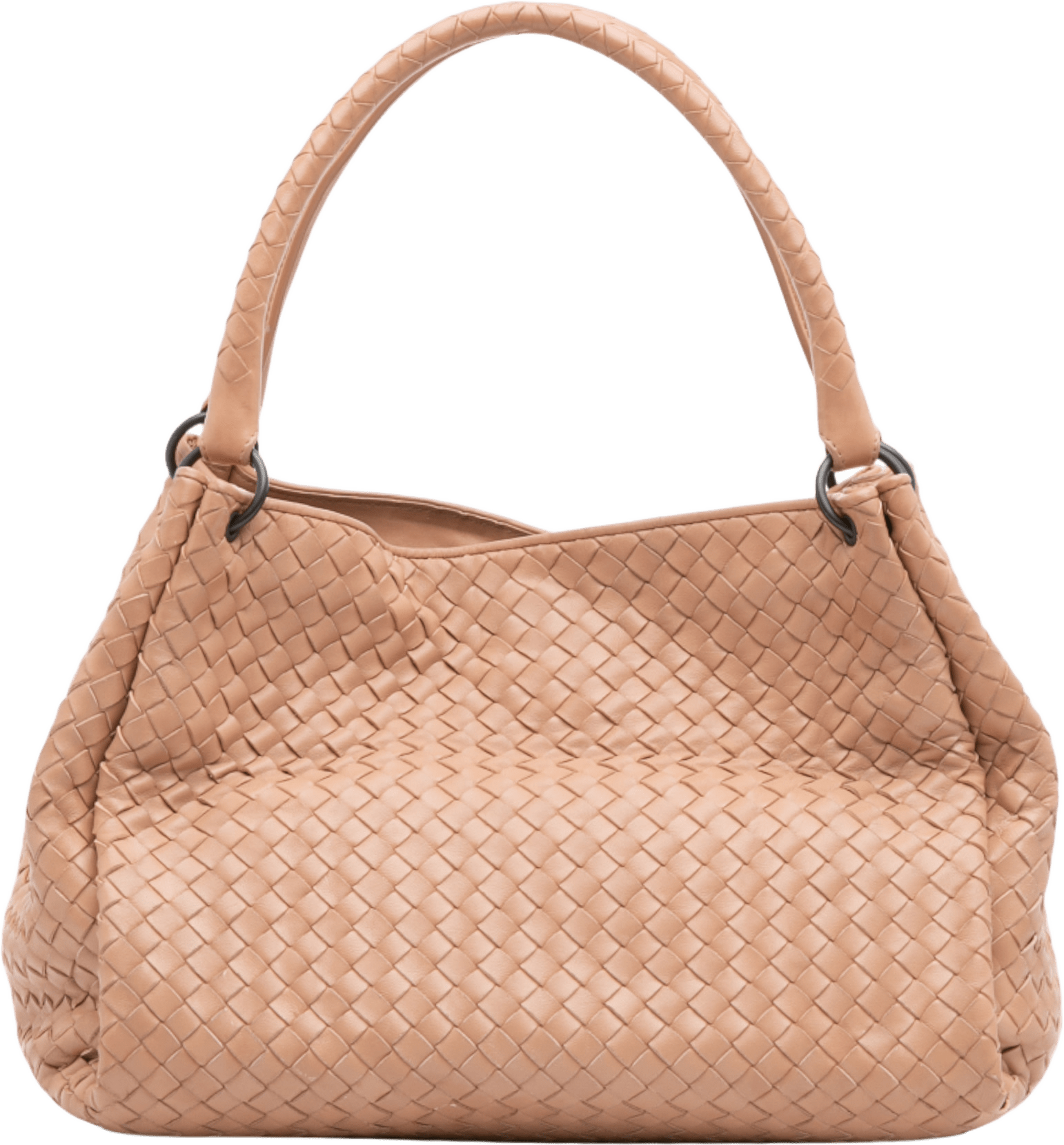 Bottega Veneta Nappa Intrecciato Parachute Tote, från Luxclusif, i färgen beige.