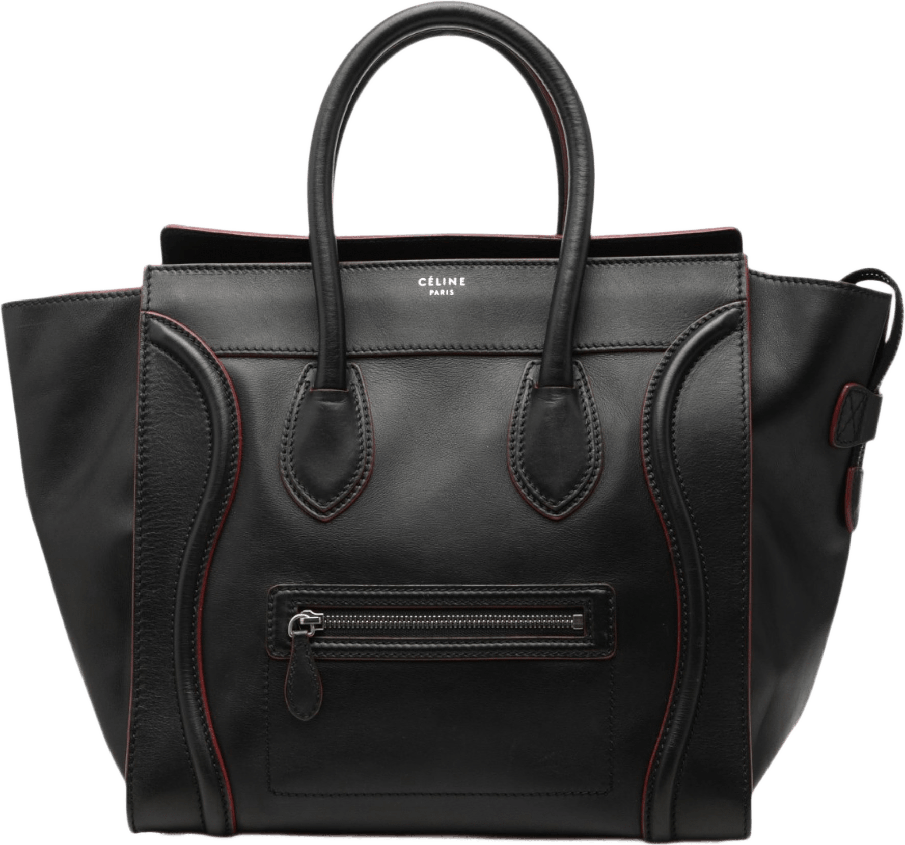 Celine Mini Calfskin Luggage Tote, från Luxclusif, i färgen svart.