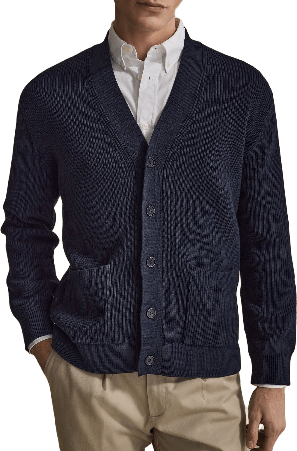 Cotton Rib Knitted Cardigan (elio)