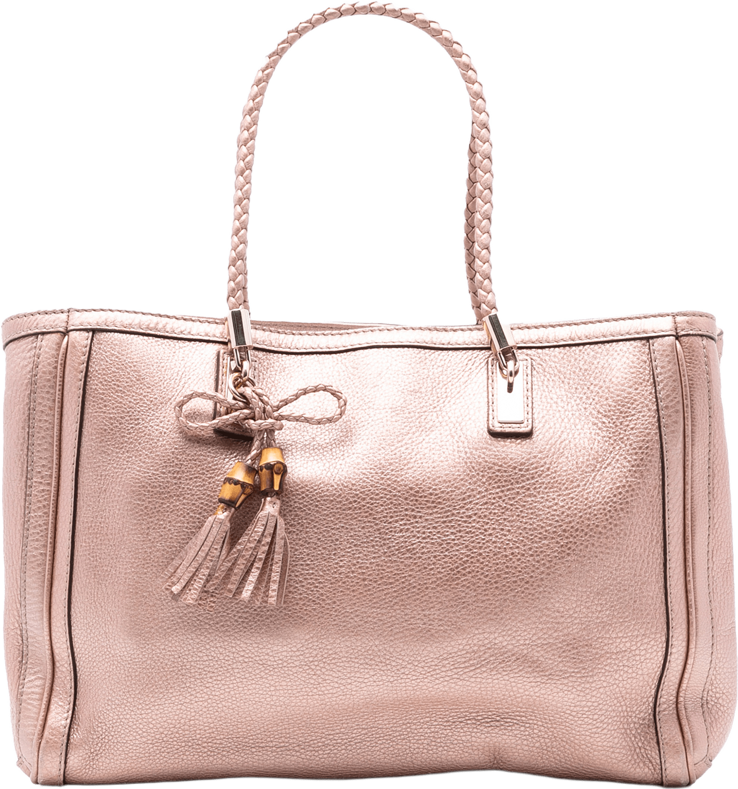Gucci Medium Metallic Leather Bella Tote, från Luxclusif, i färgen pink.