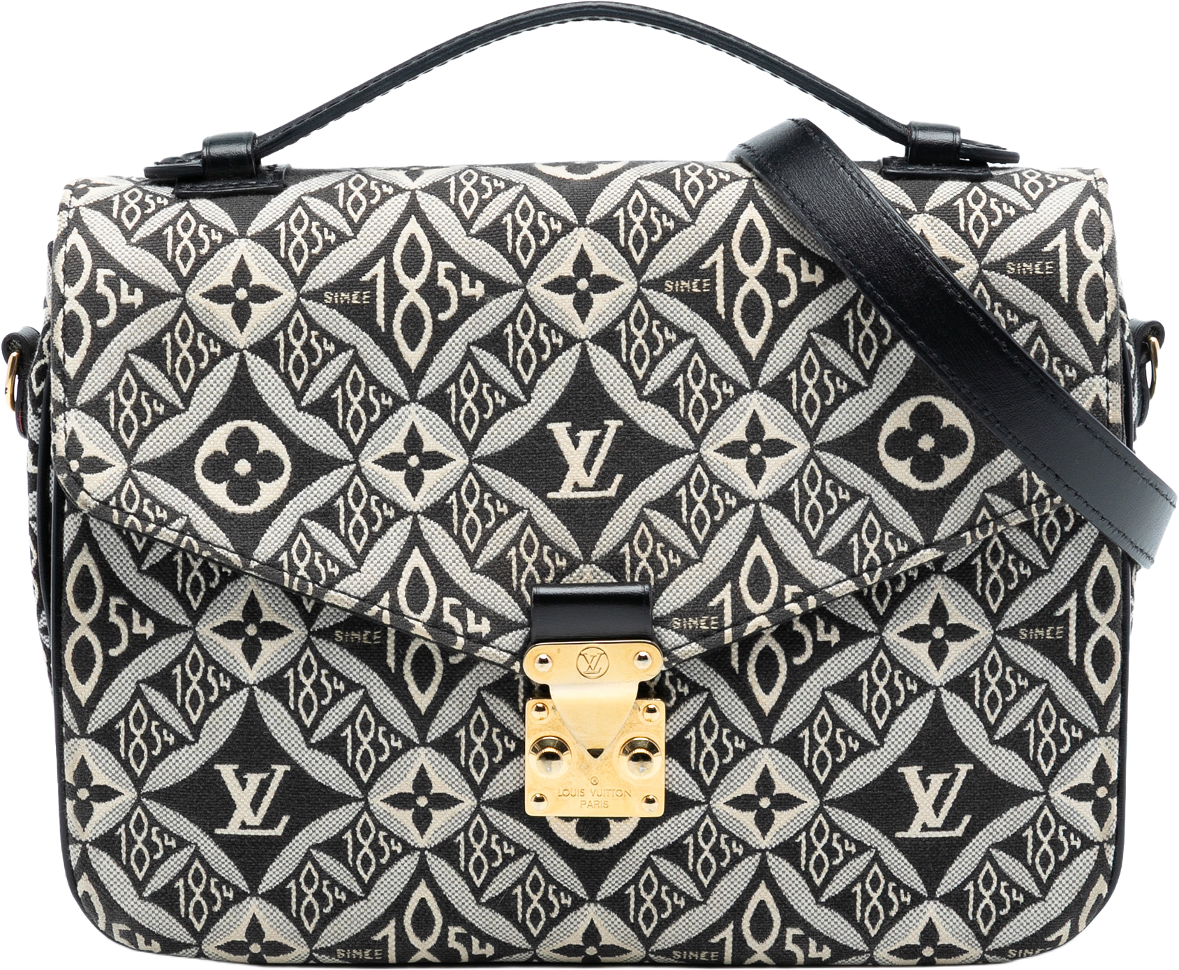 Louis Vuitton Monogram Jacquard Since 1854 Pochette Metis, från Luxclusif, i färgen black.
