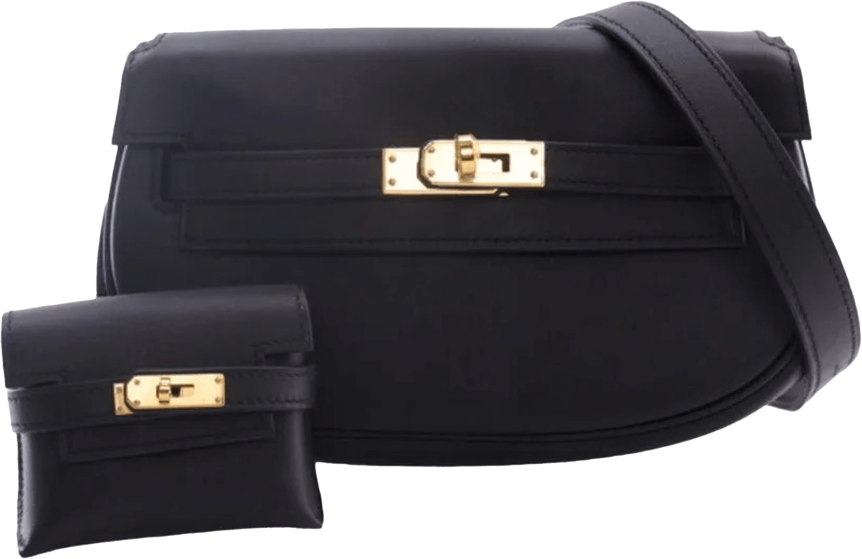 Hermès Swift Kelly Moove, från Luxclusif, i färgen black.