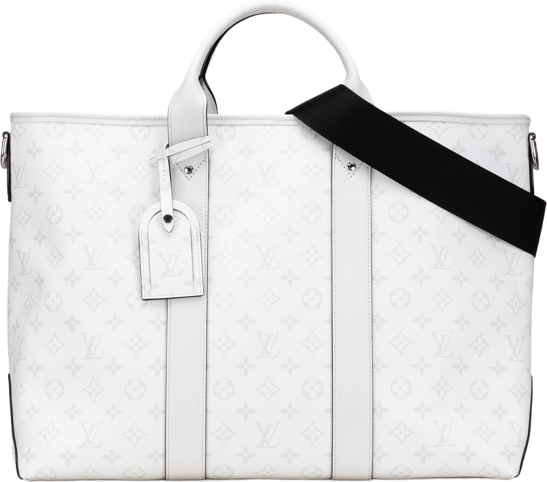 Louis Vuitton Monogram Taigarama Weekend Tote, från Luxclusif, i färgen vit.
