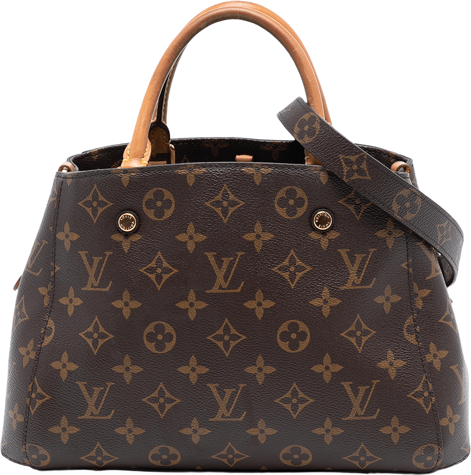 Louis Vuitton Monogram Montaigne Bb, från Luxclusif, i färgen brown.