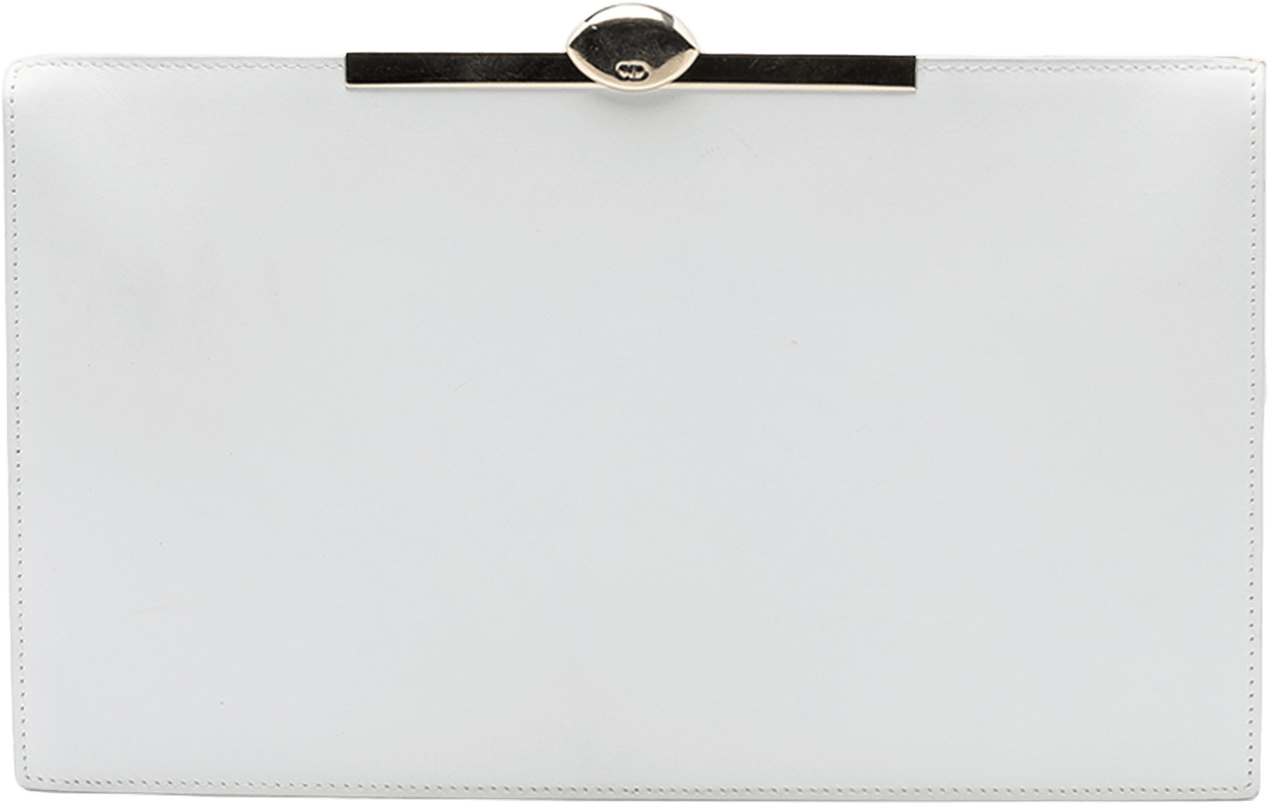 Dior Leather Clasp Clutch, från Luxclusif, i färgen white.