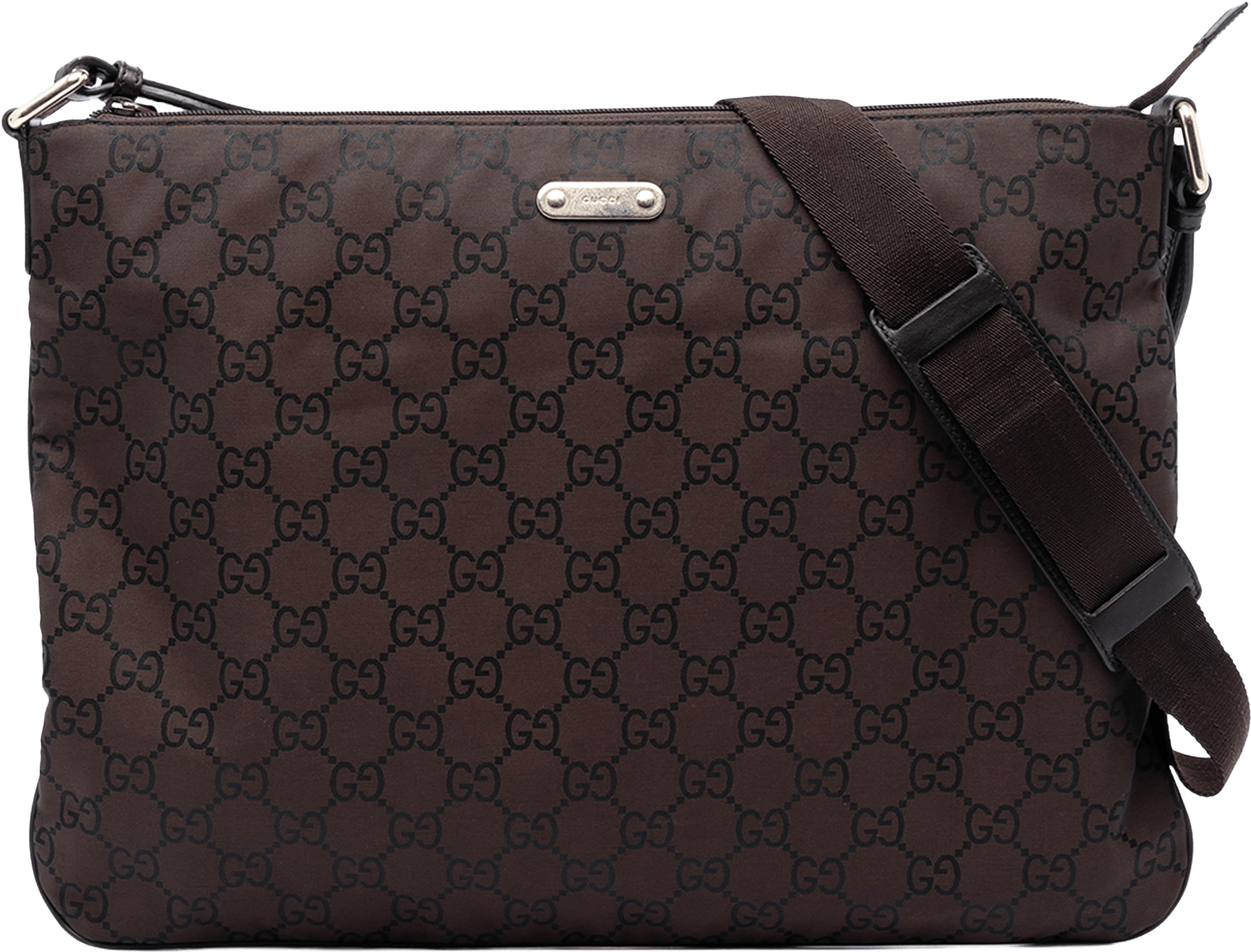 Gucci Gg Nylon Crossbody, från Luxclusif, i färgen dark brown.