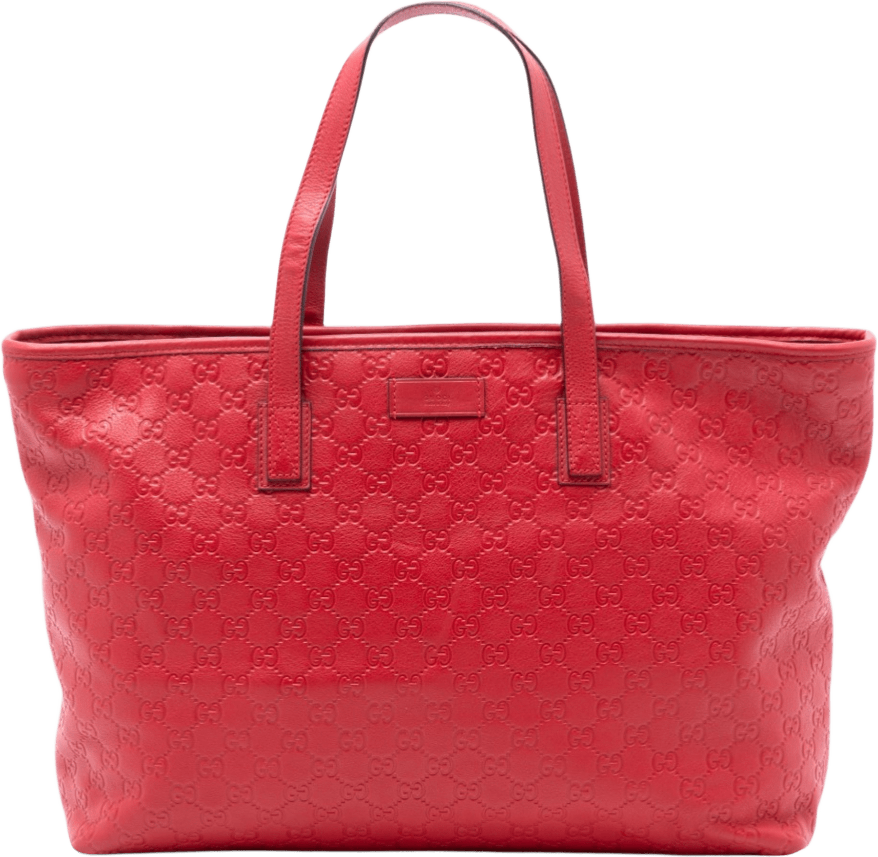 Gucci Large Guccissima Tote, från Luxclusif, i färgen red.