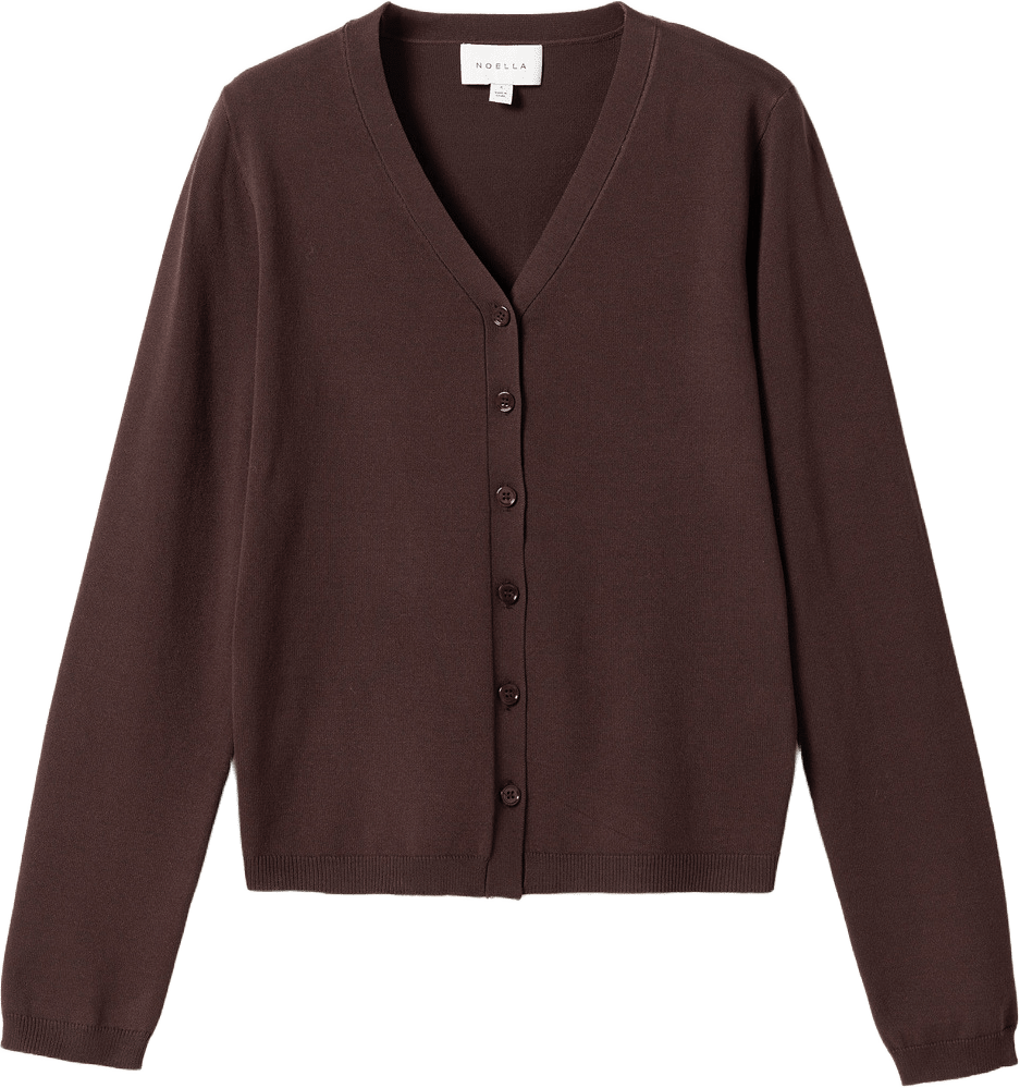 N-marg Knit Cardigan - Chocolate, från Noella, i färgen chocolate.