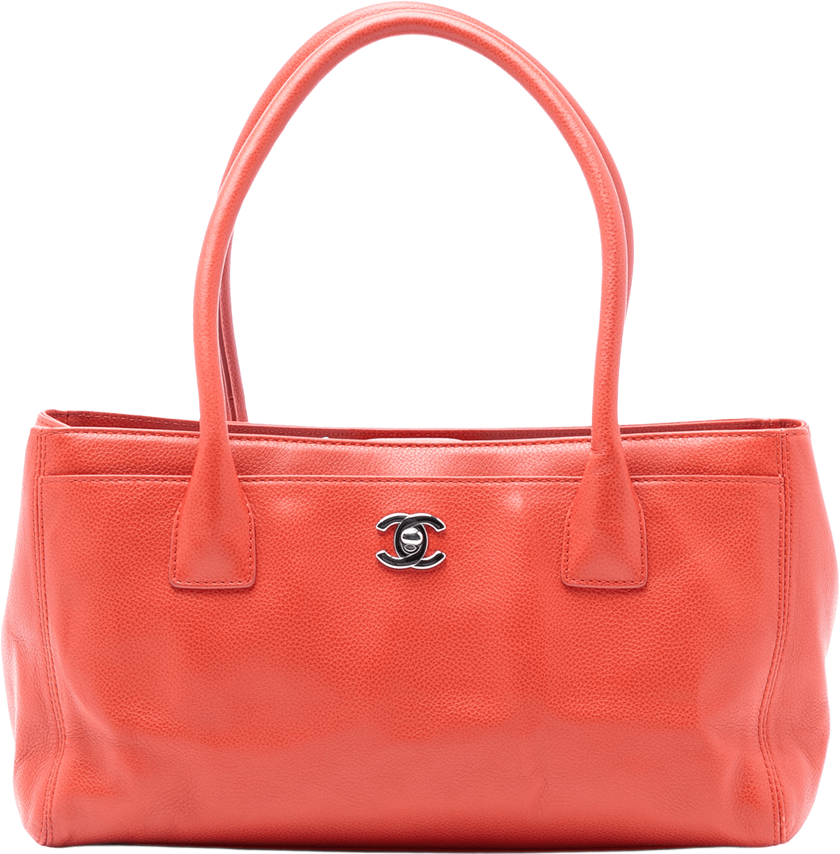 Chanel Small Calfskin Executive Cerf Tote, från Luxclusif, i färgen red.